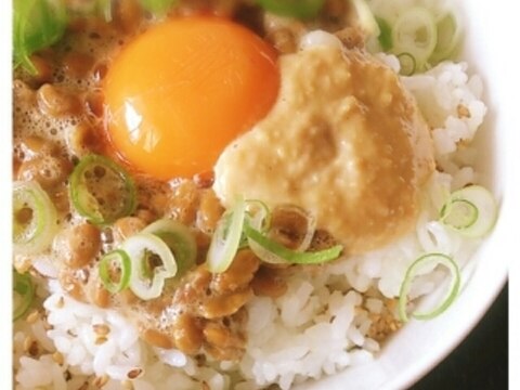 麹の風味♪味噌＆マヨ no 納豆丼